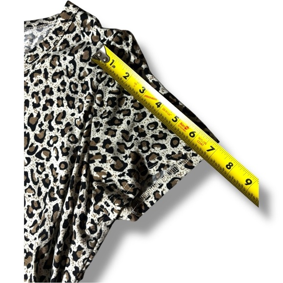 LA MIEL Brown/Black/White Leopard Print Bodycon Side Rouching T-Shirt Mini Dress - Picture 9 of 16